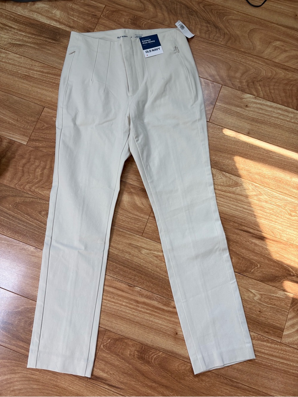 Old Navy Men's Cream Straight Dress Pants